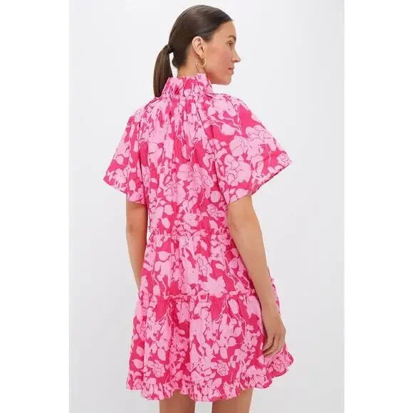 HYACINTH HOUSE Pink Textured Floral Thea Mini Dress Size XL NWT - Picture 2 of 8